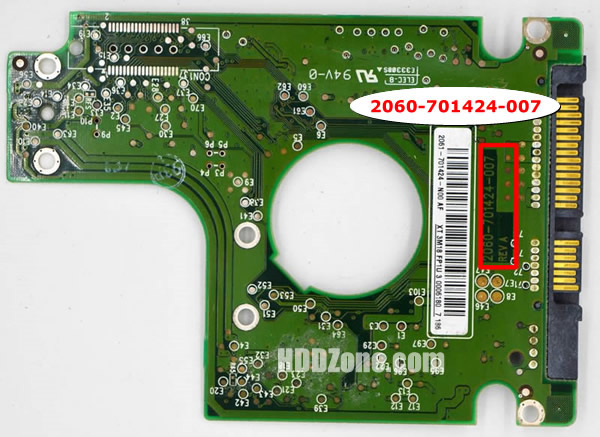 Modal Additional Images for WD800BEVS-00LAT?0 WD PCB 2060-701424-007