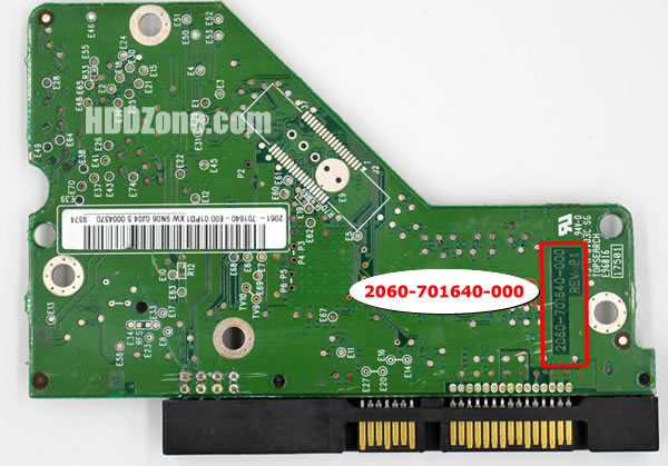 Modal Additional Images for WD5000AAKS WD PCB 2060-701640-000 REV P1