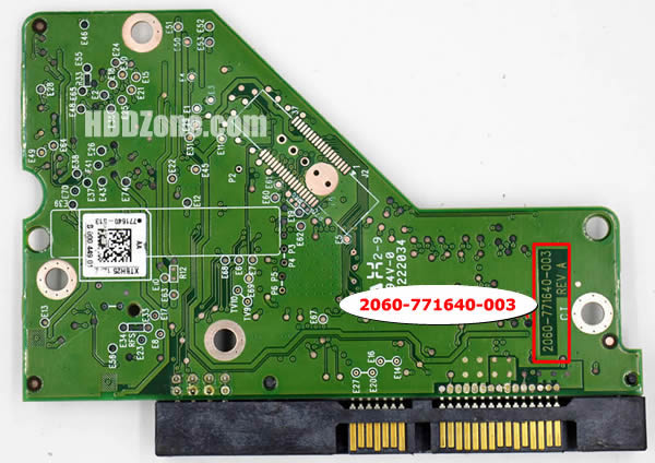WD2500AAKX WD PCB 2060-771640-003 REV A / P1 / P2