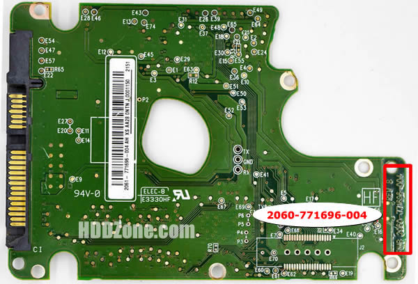 WD1600HLHX-60JJPV0 WD PCB 2060-771696-004