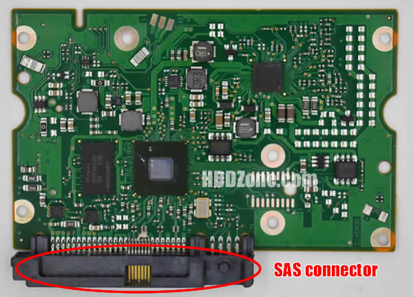 SAS connectors hard drive PCB