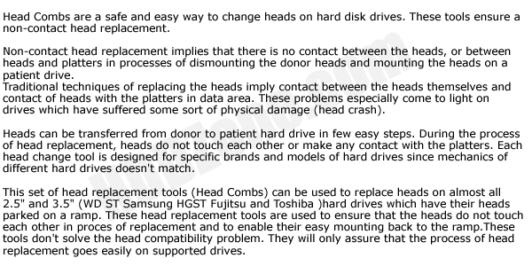 Standard HDD Head Combs Tool (B) - $70.00 - HDDzone.com